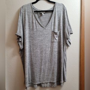Ava & Viv Grey Marbled High Low Short Sleeve Tee sz 4X